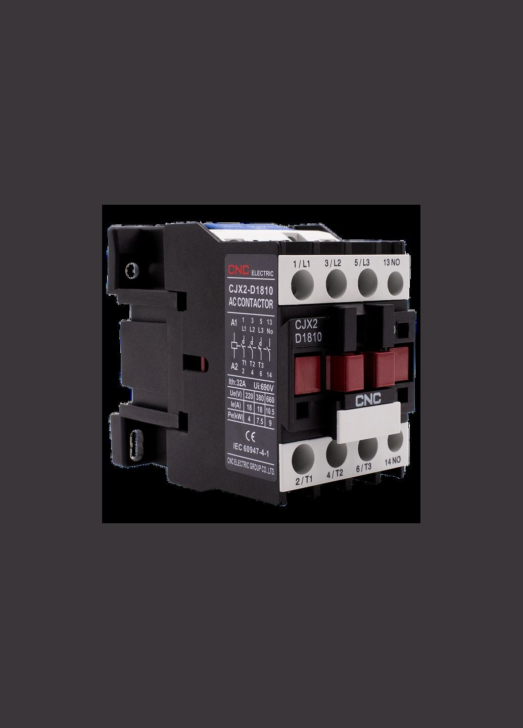 Контактор (пускатель) 18А 220В 1NC [Б00029054] CJX2-1801 CNC (344545080)