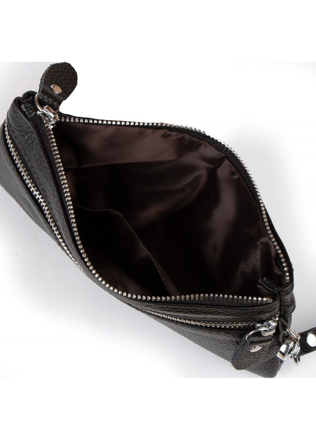 Женская кожаная косметичка-клюлчница Cosmetic bag 6001-A black Cossroll (291682960)