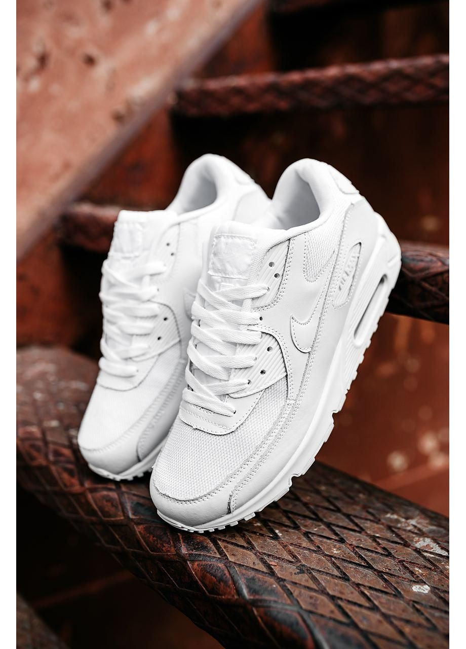 Білі Осінні кросівки чоловічі nike air max 90 white 2 найк аір макс 90 No Brand