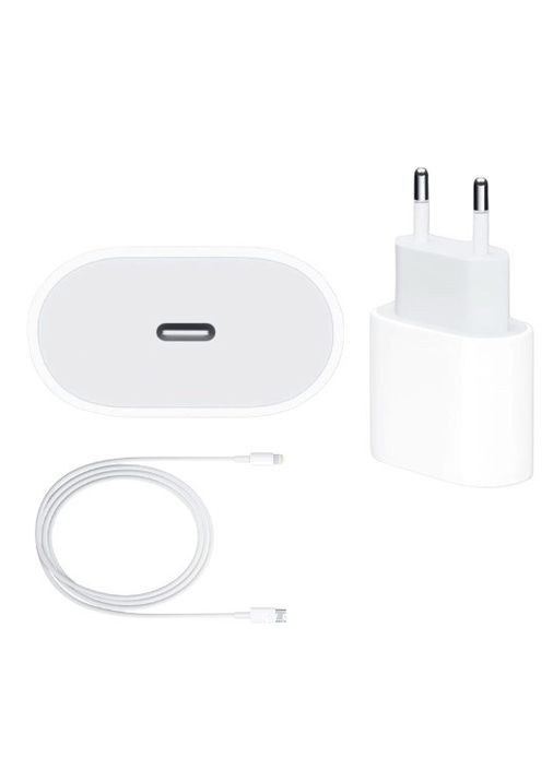 Зарядка для iPhone USB-C 20W и кабель USB-C to Lightning Комплект адаптер + шнур совместимый с iPhone, iPad Белый OEM (336889895)