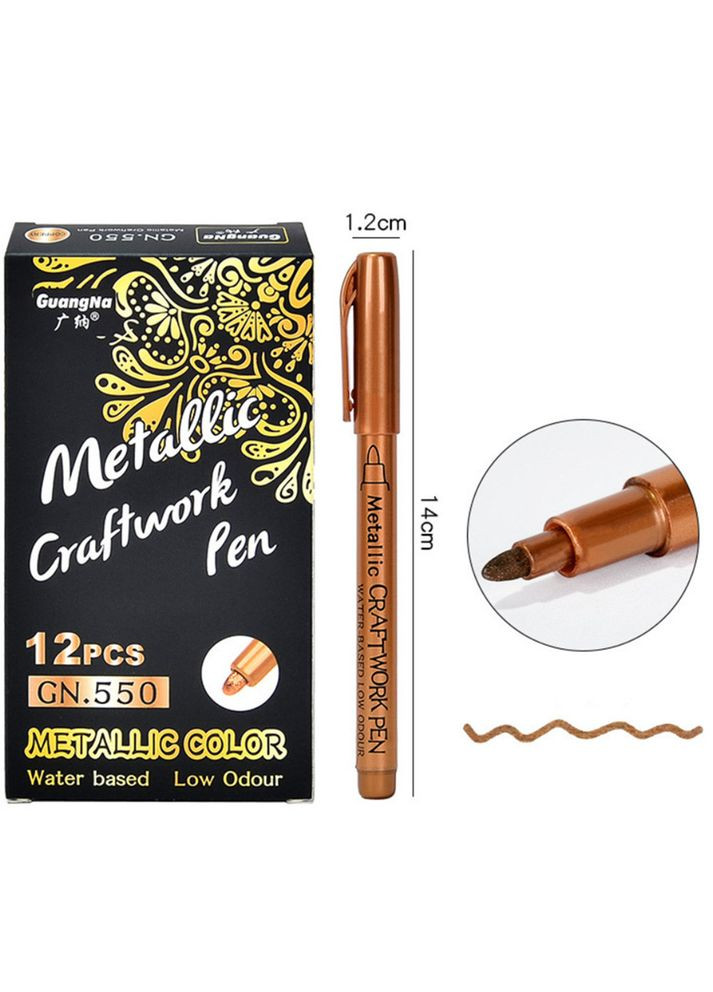 Маркер металлик перманентный, толстый, 1,5 мм, бронза No Brand (340485659)