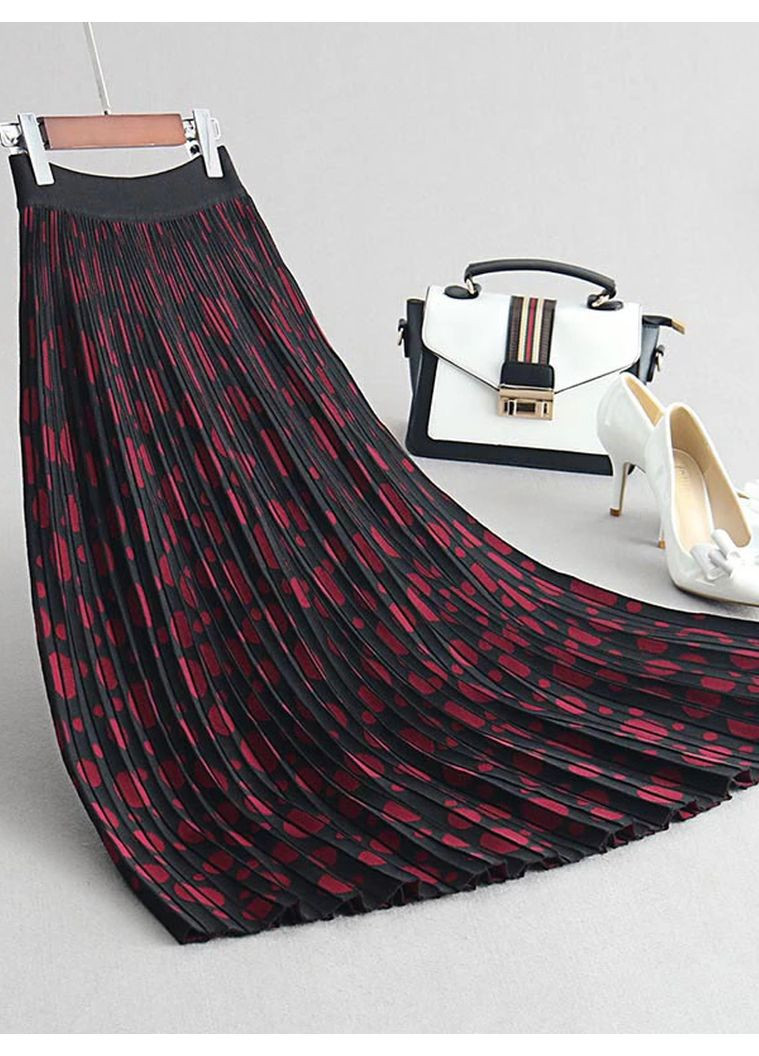 Трикотажна двостороння спідниця міді Бордовий Forza Viva (363261562)