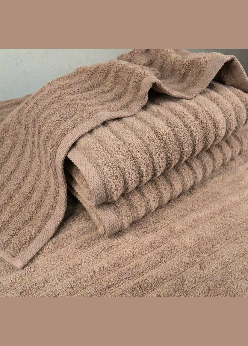 GM Textile полотенце махровое 50x90см премиум качества зеро твист 550г/м2 (темнобежевый) бежевый производство - Узбекистан