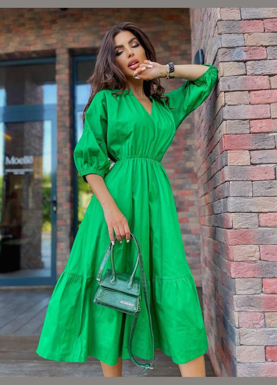 Зеленое платье fls2031 No Brand