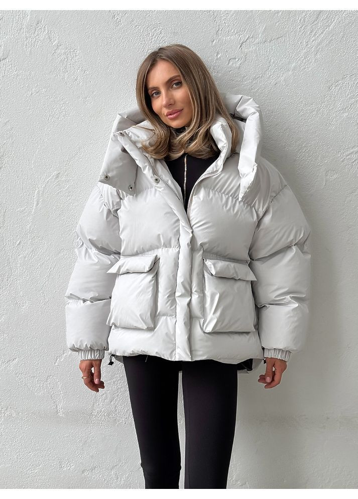 Жемчужная куртка пуфер beze цвет жемчужный milirud