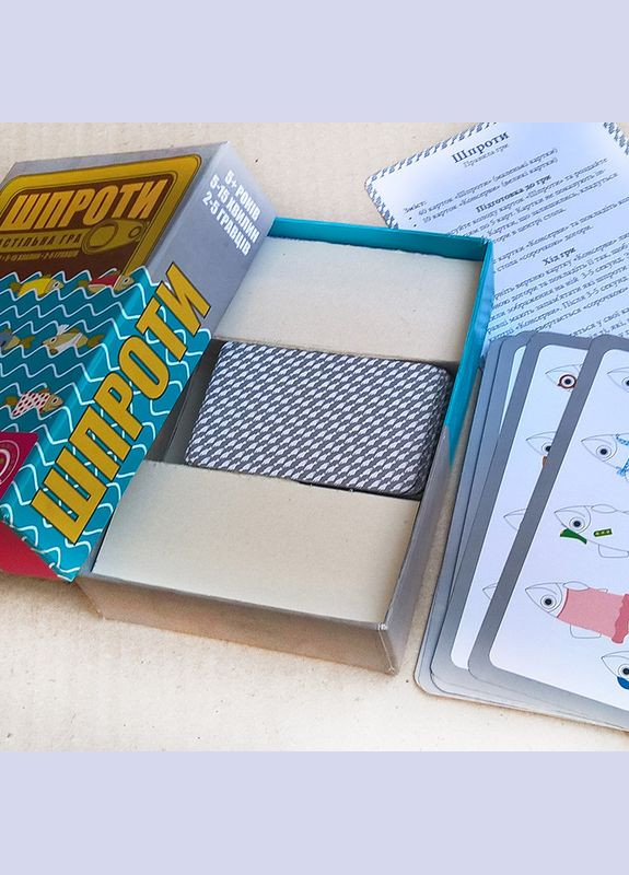 Карткова гра "Шпроти" 911340, 2 типу карт "консерви" та "риби" Arial (300694090)