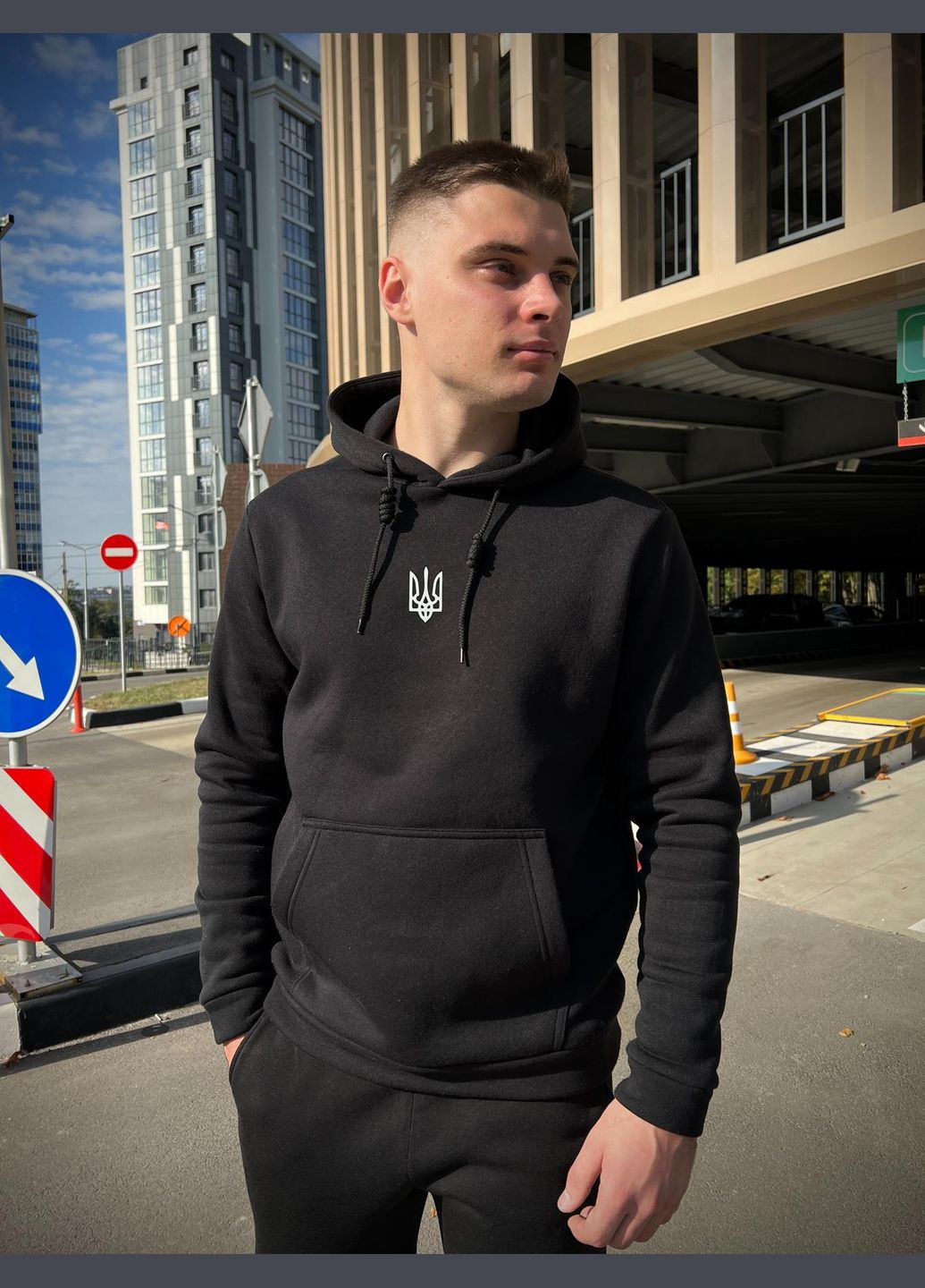 Зимний худи с начесом Герб черный Vakko (301834056)