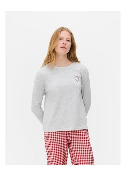 Светло-серая всесезон пижамный лонгслив Primark