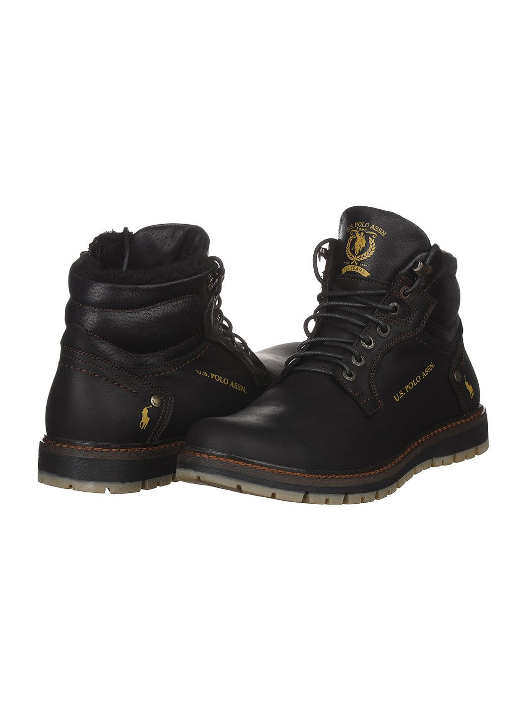 Черевики чоловічі зимові на шнурівці з блискавкою шкіряні на вовні для прогулянок чорні 194 Barzoni (362893801)