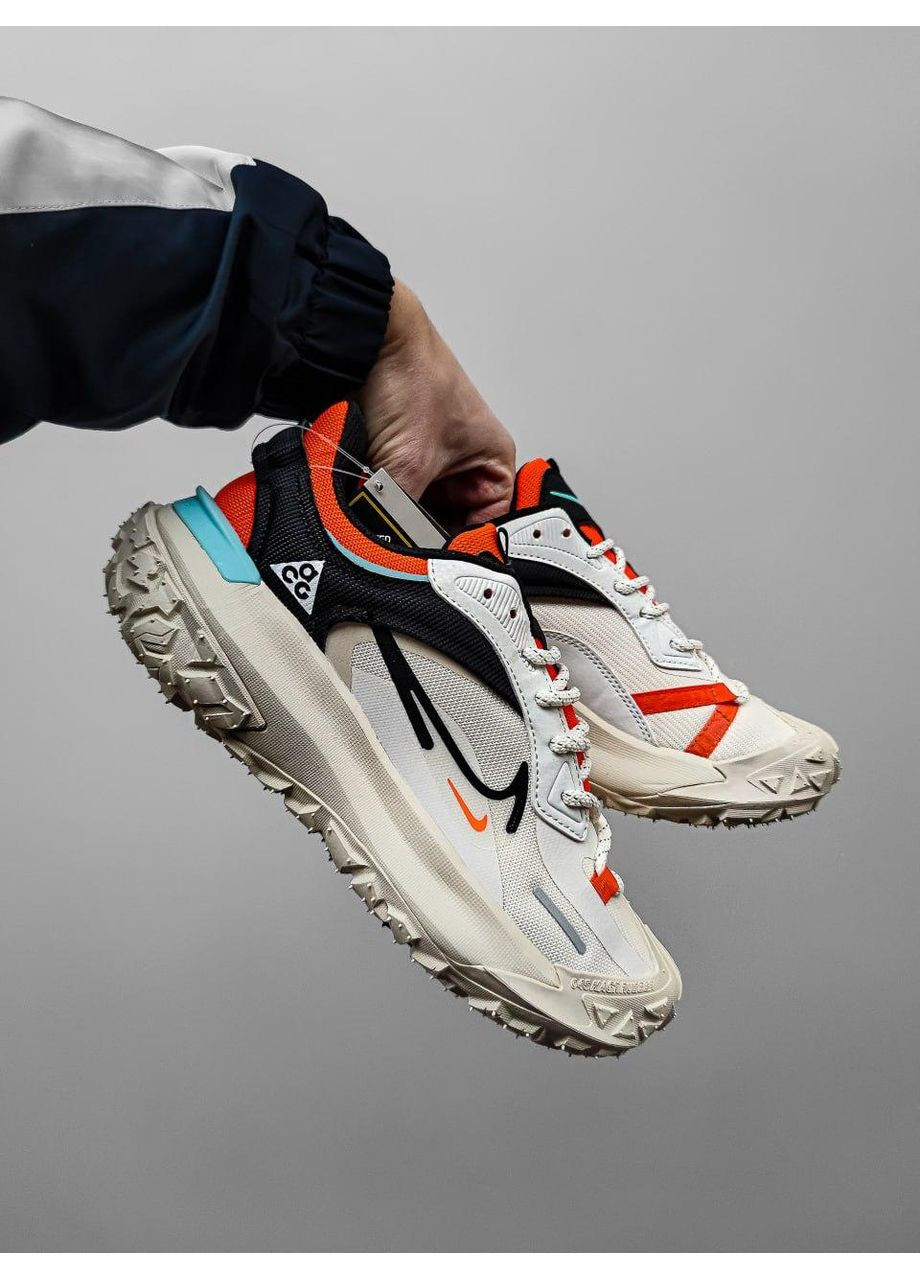 Белые демисезонные кроссовки мужские nike acg mounth fly beige / orange найк асж маунс флай No Brand