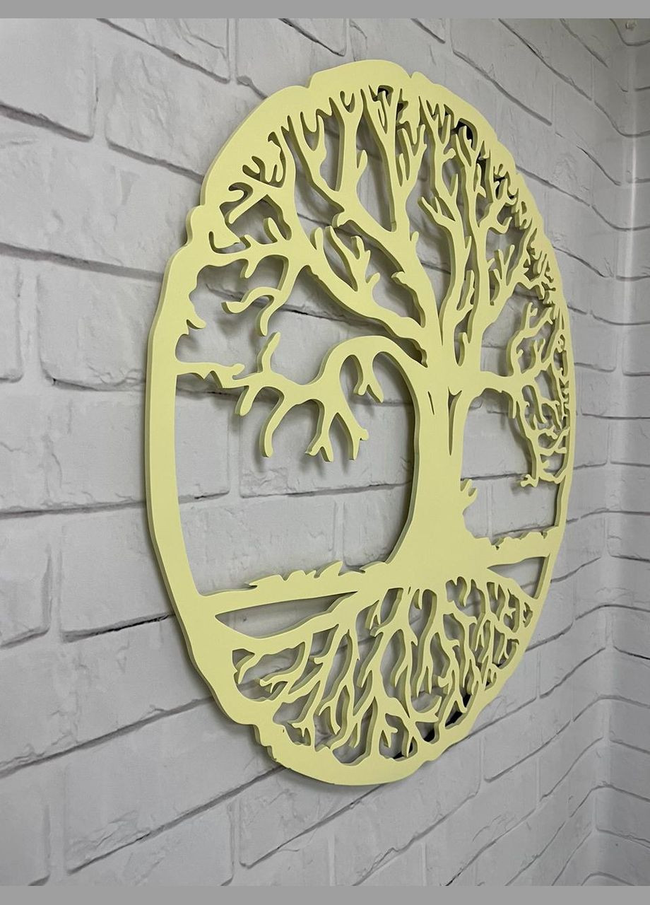 Панно 3D декоративное с объемом 15 мм для стен, Дерево 80 х 80 см ванильное Декоинт (276708550)