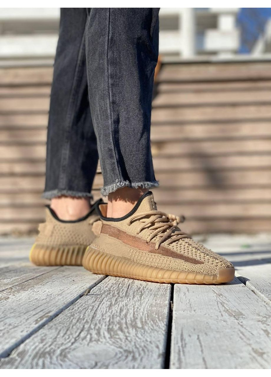 КРОССОВКИ ЖЕНСКИЕ ADIDAS YEEZY BOOST 350 V2 EARTH АДИДАС ИЗИ БУСТ No Brand коричневые демисезоны (367176776)