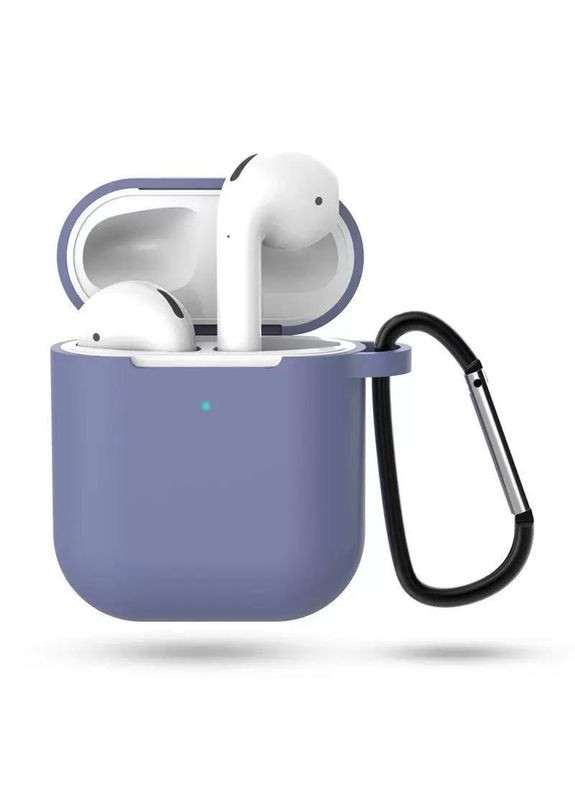 Чохол для навушників Попелясто Із карабіном No Brand Airpods 1/2 (326803424)