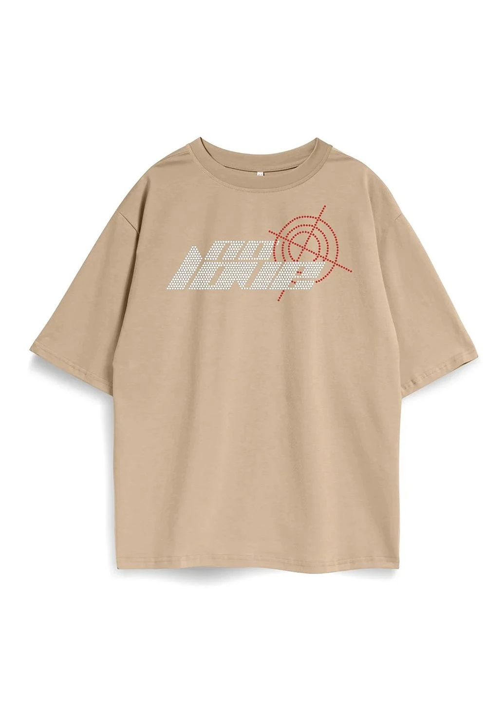 Футболка оверсайз унисекс со стразами No Love Cappuccino Taboo clothing company (393334889)
