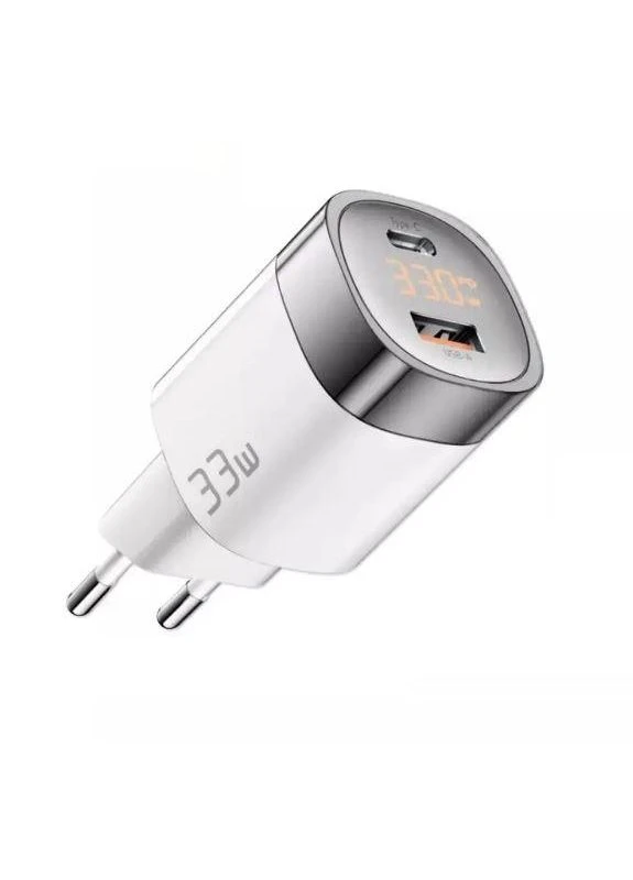 Зарядний пристрій EU 33W GaN USB 1U+1C з екраном (JTP18) Essager (293345478)