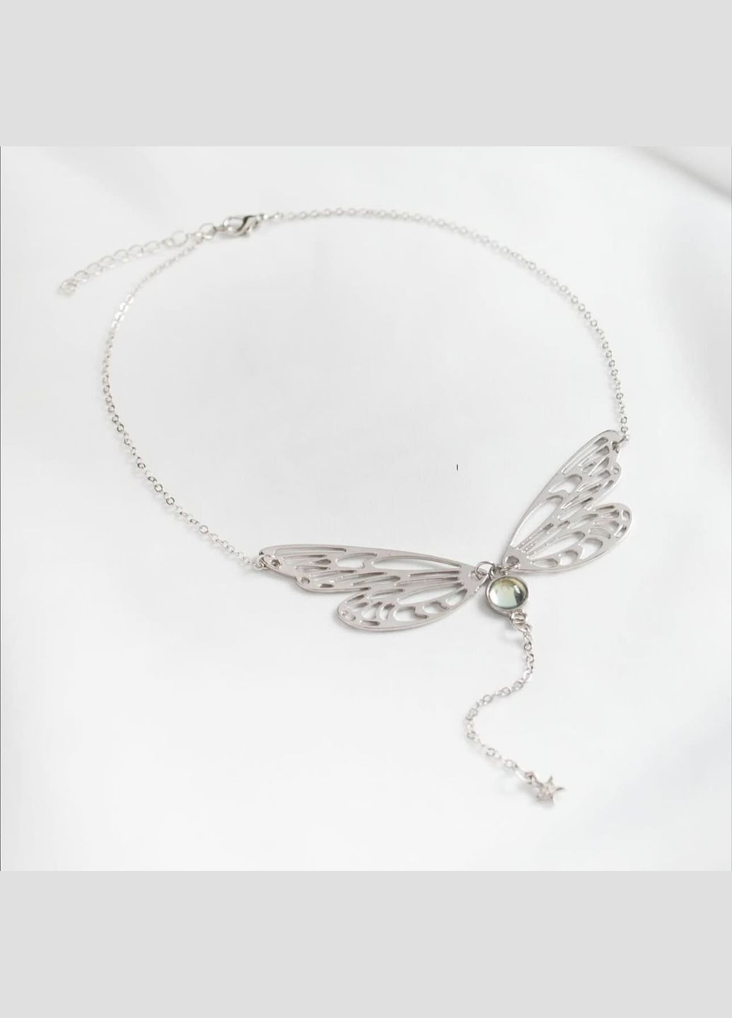 Сказочное колье с большими крыльями и подвесками эльфийская цепь fairy кулон кавай лолита кокетт ожерелье фэнтези No Brand (315932571)