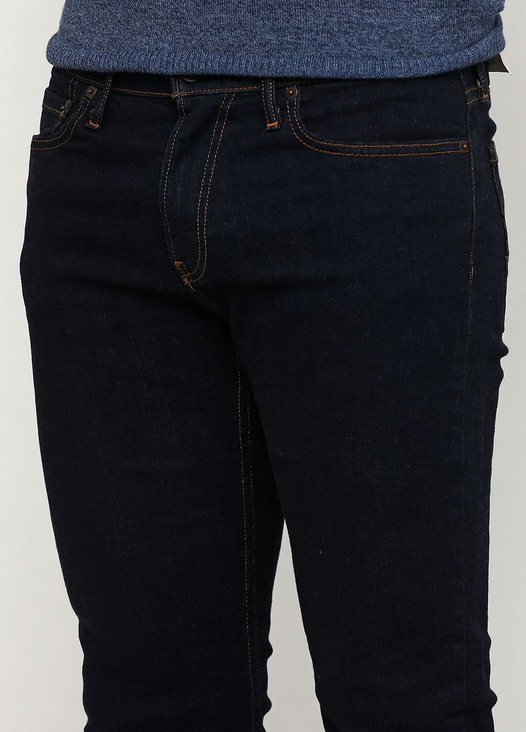 Темно-синие демисезонные джинсы slim straight af7185m Abercrombie & Fitch