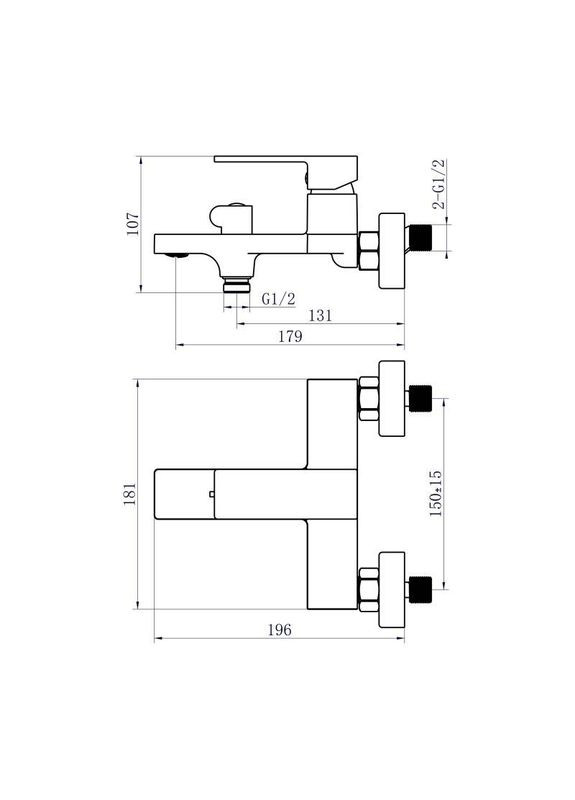 Змішувач для ванни Gemini (з душовим гарнітуром) QTGEM259BLM45682 Black Matt Qtap (320772810)