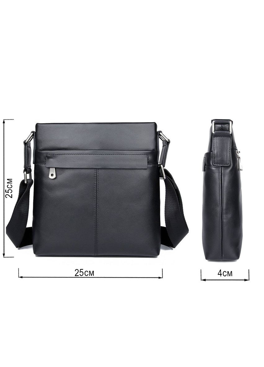 Шкіряна сумка крос боді чоловіча месенджер через плече чорна 14981 Vintage (329195445)