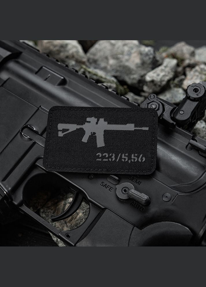 Нашивка AR15 .223/5,56 Laser Cut Black/Grey M-TAC (315047506)