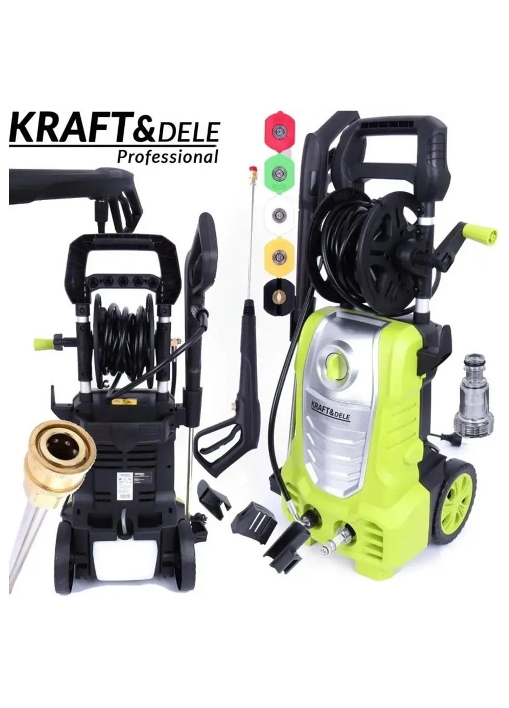 Мини-мойка высокого давления 2500W, 250 бар. Мобильная мойка для автомобиля. Электрическая мойка для машины No Brand KRAFT&DELE KD423 (345707495)
