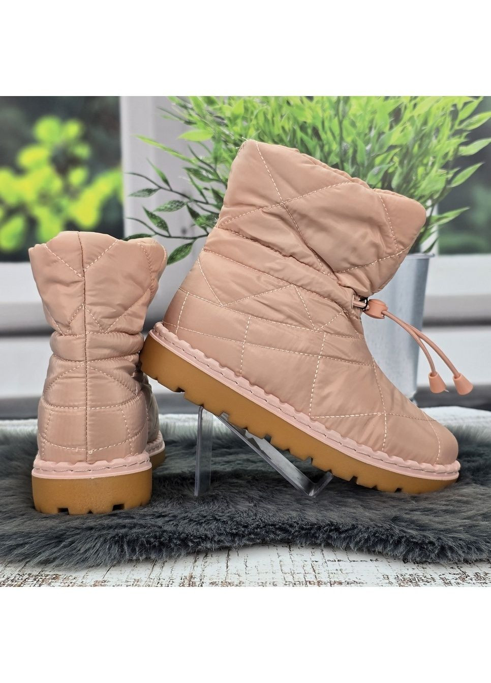 Дутики жіночі зимові рожеві на хутрі Bashili (370044034)