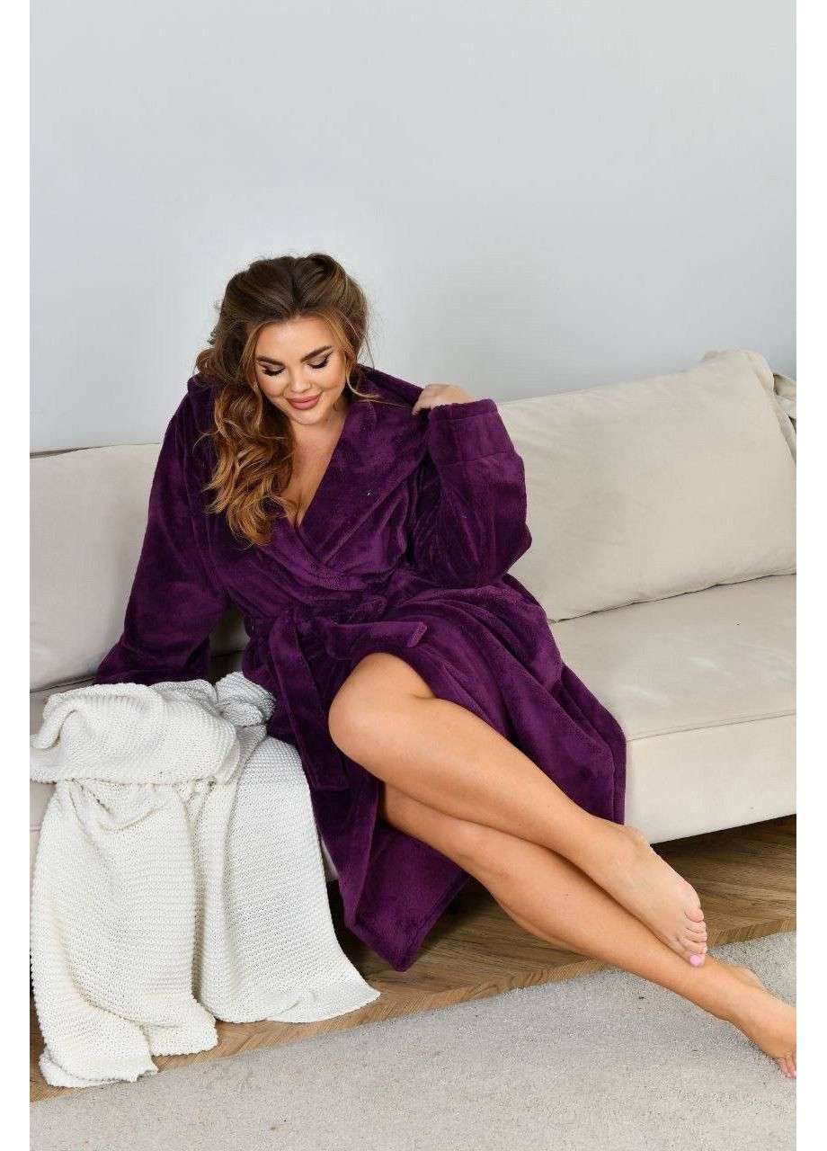 Жіночий махровий халат на запах великих розмірів No Brand (361145636)
