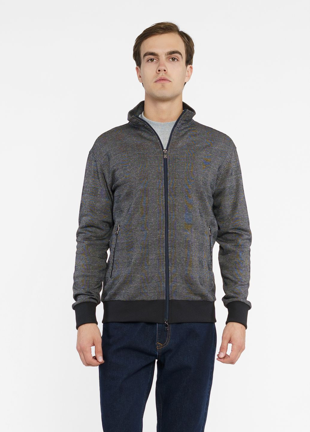 Кофта на блискавці чоловіча сіра Arber Jersey Bomber ASKR-38-3 (308241422)