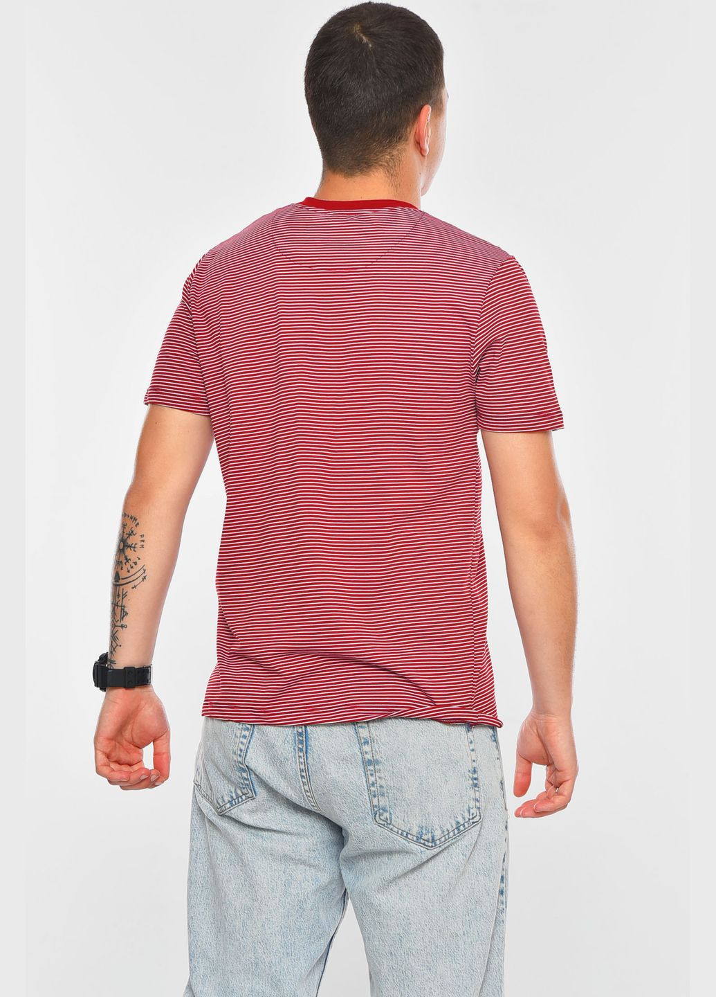 Бордова футболка чоловіча напівбатальна бордового кольору Let's Shop