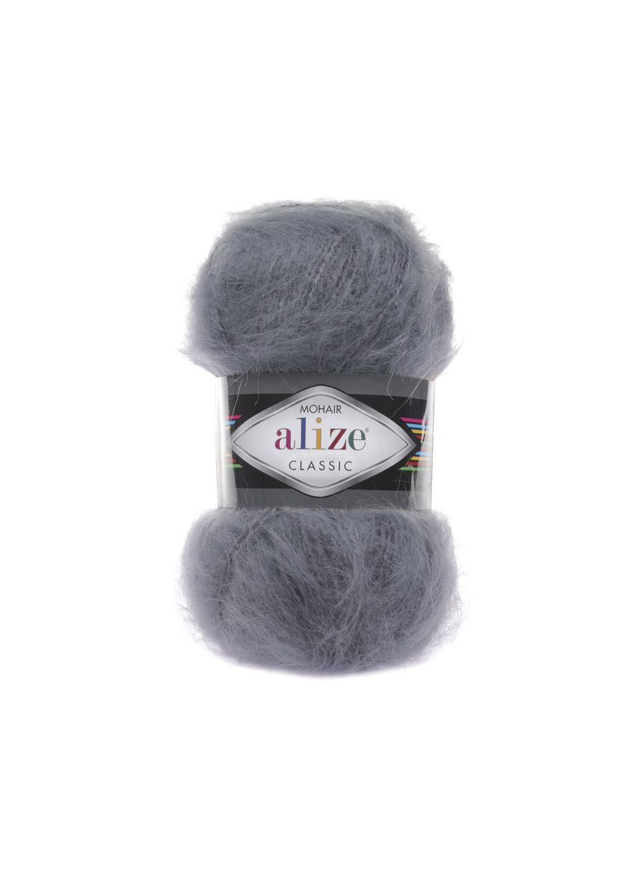 Пряжа Mohair Classic 87 вугільно алізе мохер класік Alize (326835150)