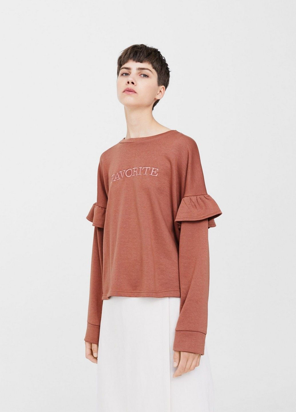 Темно-бежевий світшот Mango однотонний (352246974)