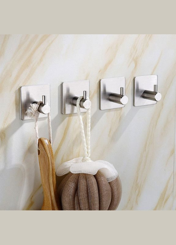 Тримач рушників сталевий в ванну і на кухню самоклеючий Local House прямий (AH0049_2) No Brand (317252683)