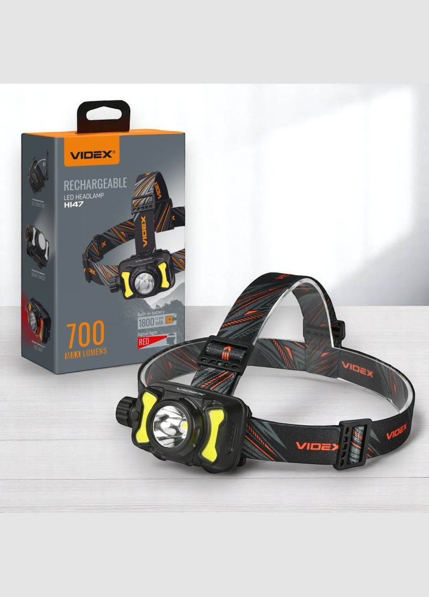 Налобный фонарь 700Lm 5000K до 185 м дальность света с красным светом (VLF-H147) Videx (334304881)