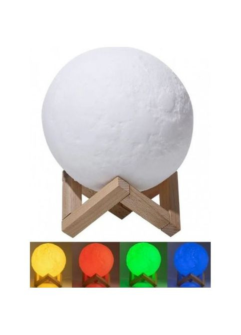 Настільний нічник світильник Місяць Magic 3D Moon Light акумуляторний кольоровий світильник нічник з пультом 13 см Білий Metr+ (302367660)