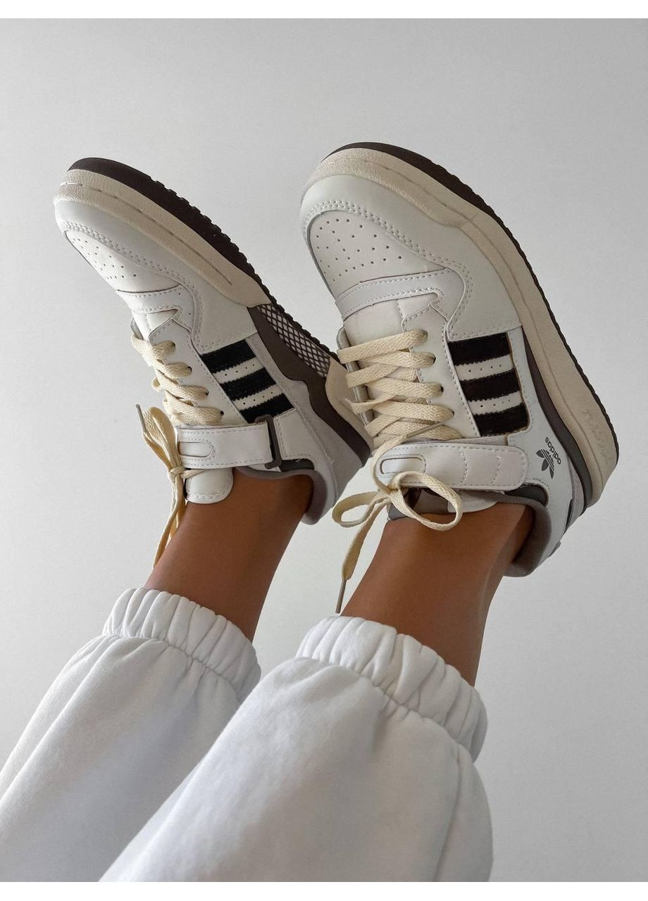 КРОССОВКИ ЖЕНСКИЕ ADIDAS FORUM 84 LOW BROWN АДИДАС ФОРУМ 84 No Brand белые демисезоны (367176930)
