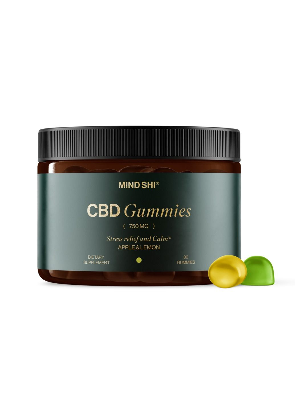Магний цитрат CBD Gummies Full Spectrum 750 mg Apple & Lemon - 30 gummies Mind Shi (364201224)