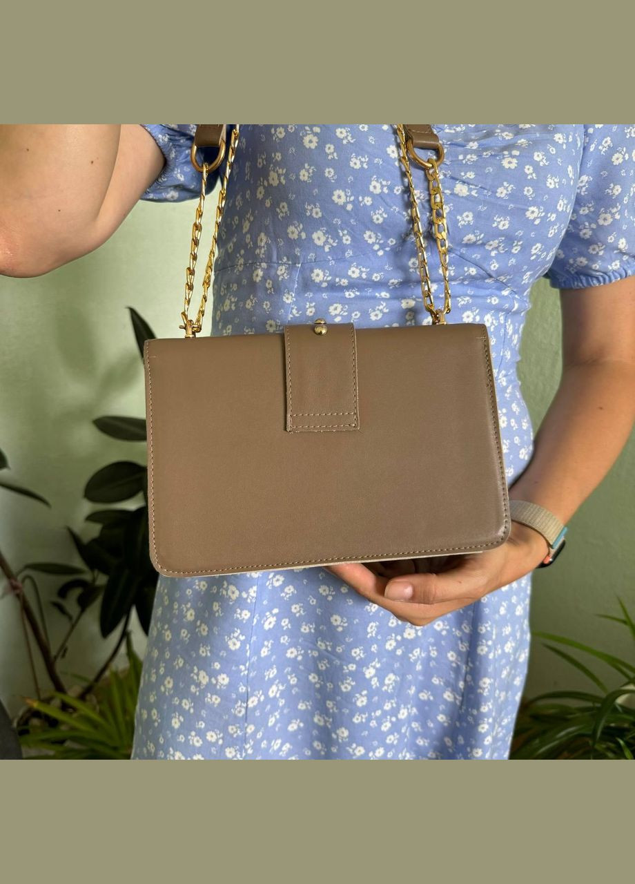 Женская мини сумочка клатч с птицами, 3 отделения, экокожа бежевый (sku_771БЖ) No Brand (330576148)