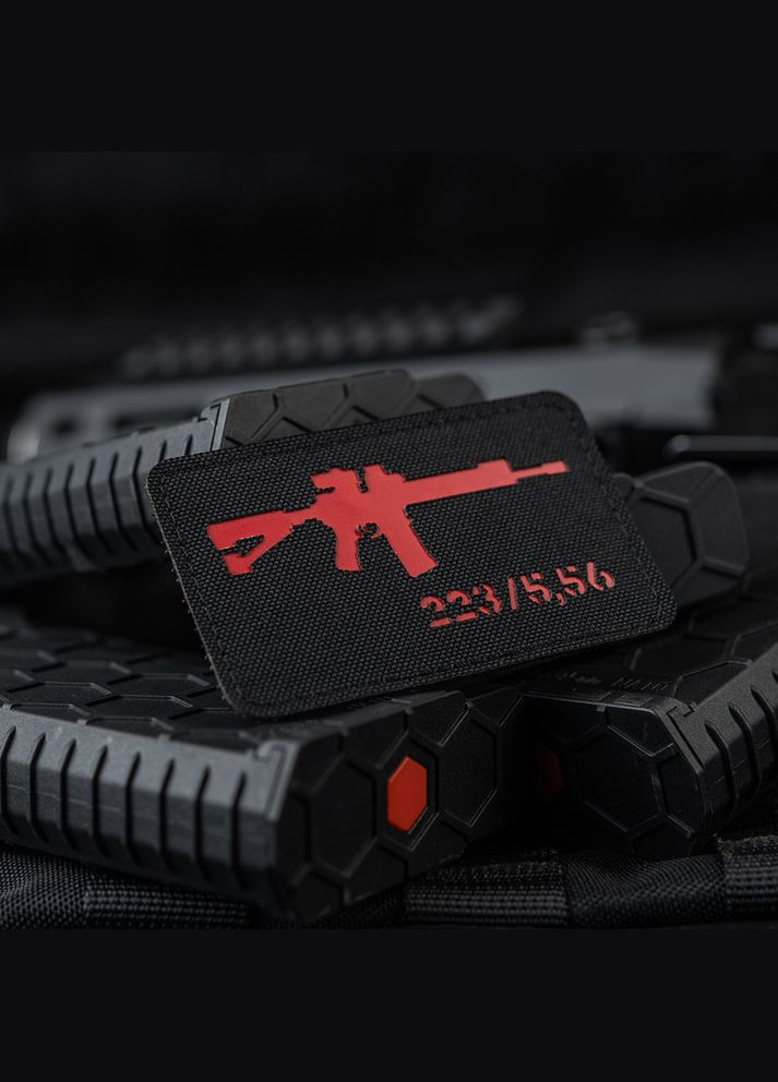 Нашивка AR15 .223/5,56 Laser Cut Black/Red M-TAC (315047685)