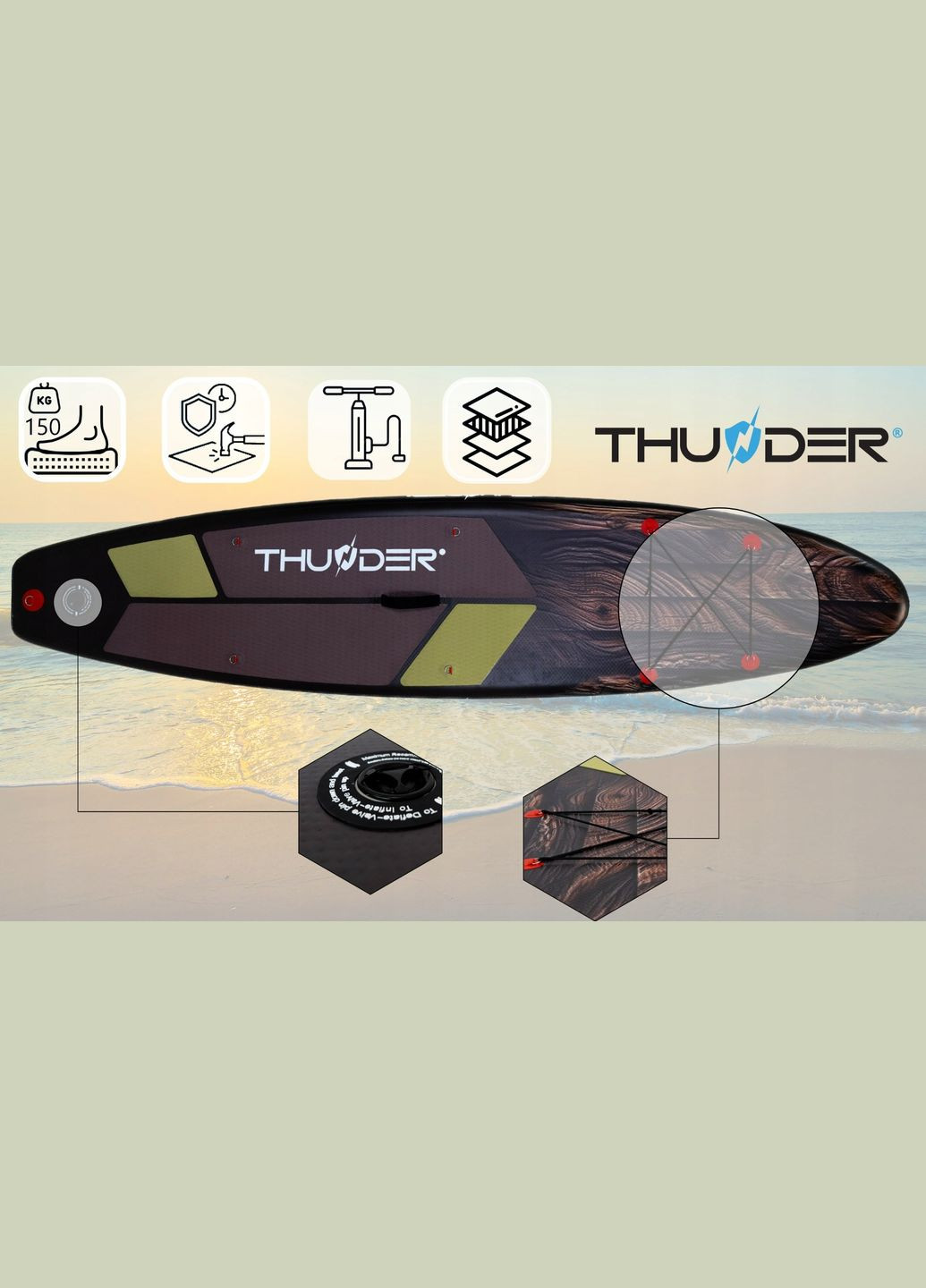 Дошка для серфінгу Thunder sup-wood (285273173)