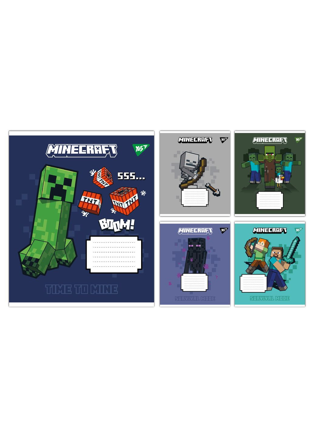 Набір зошитів шкільних А5/12 клітинка Minecraft Signs 25 шт (767556) Yes (352167524)