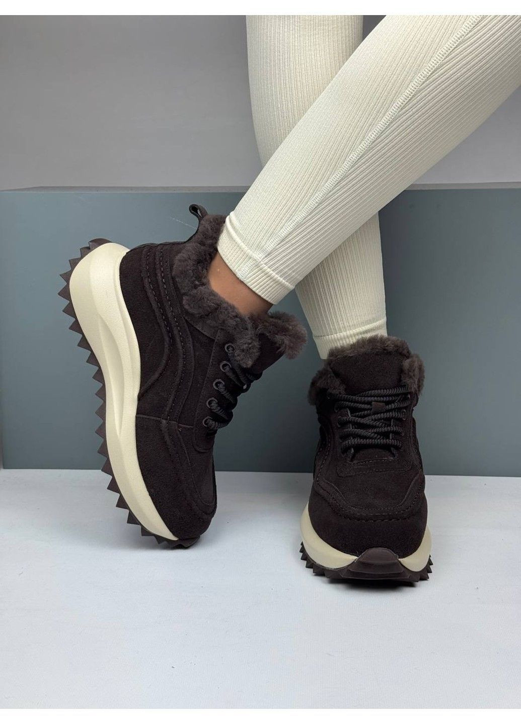 540 Черевики Зимові коричневі замшеві Hengji (372384822)