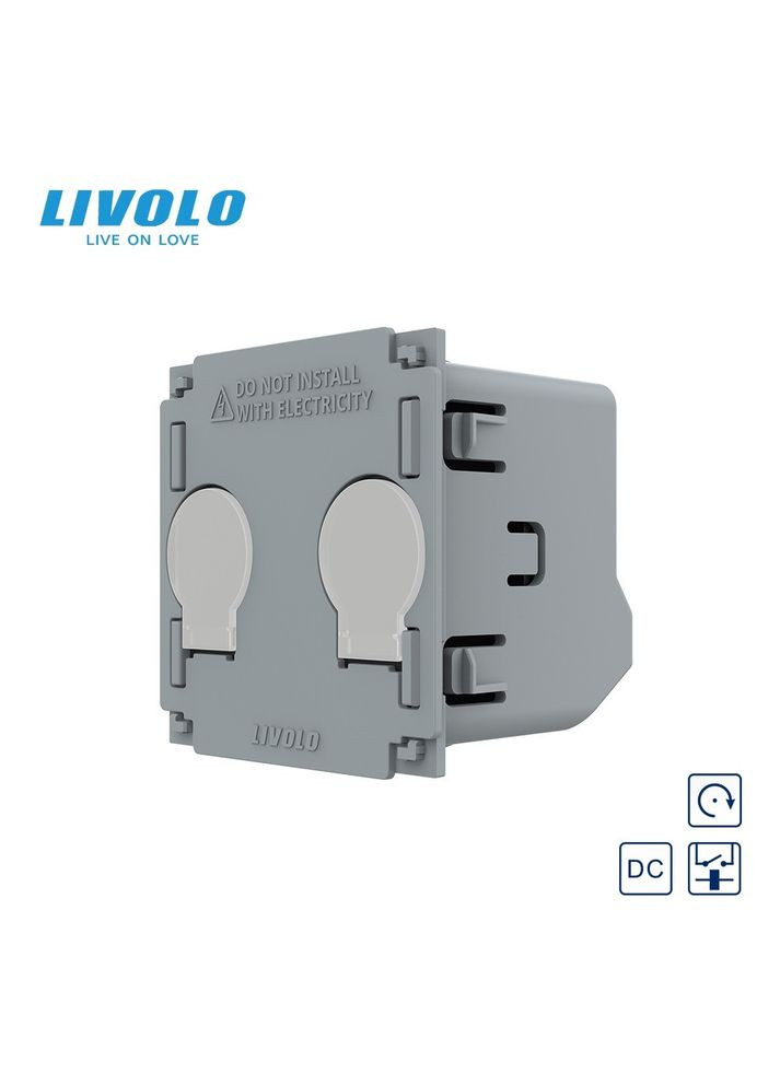 Сенсорна кнопка, 2 сенсори, без фіксації (дзвінковий / імпульсний), безпотенційний / сухий контакт, живлення 12-24В Livolo (370970784)