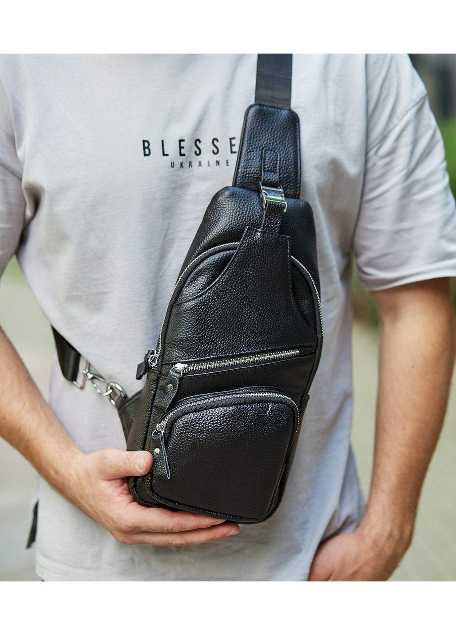 Сумка-слинг мужская на плечо 17х32х7, кожаный нагрудный рюкзак для города MK16094 Tiding Bag (370159502)