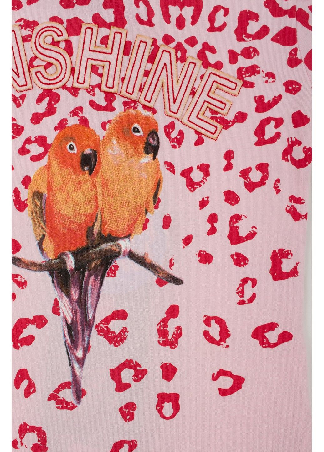 Рожева сукня на дівчинку tom-du рожева з принтом папуги TOM DU (302293274)