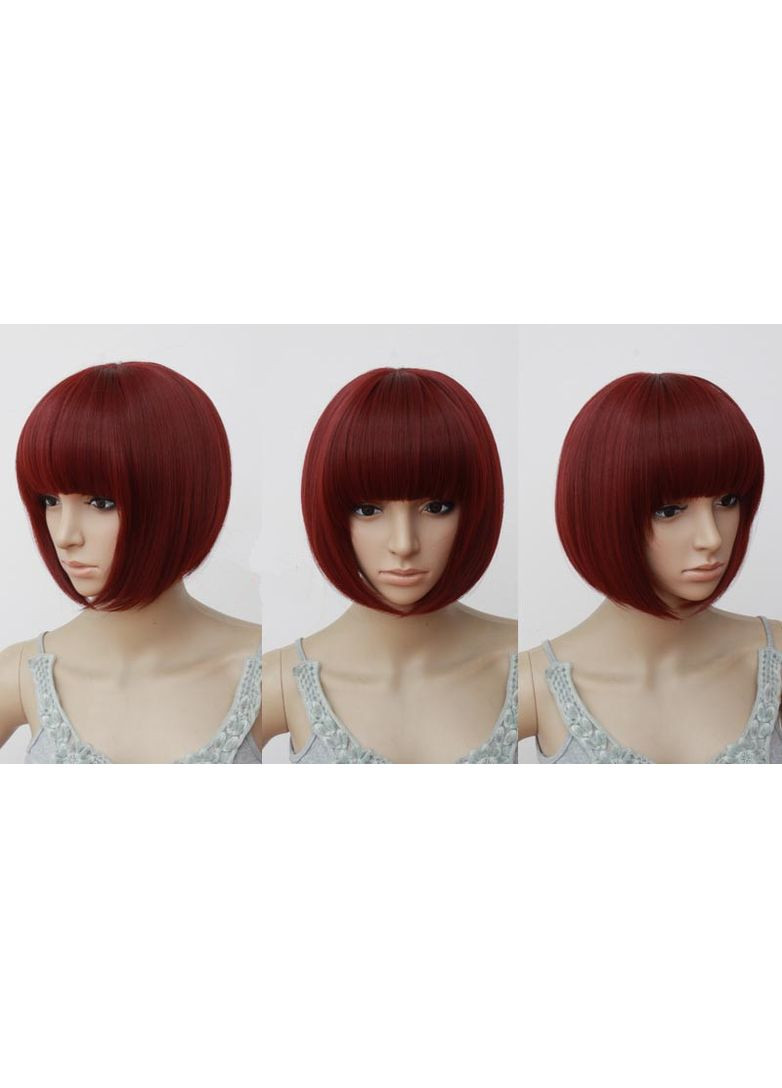 Перука бордова каре з чубом, Перука каре, перука жіноча No Brand (355802238)