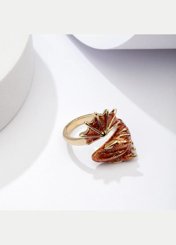 Кольцо дракон перстень в виде Древнего дракона огня золотистый размер регулируемый Fashion Jewelry (285814487)