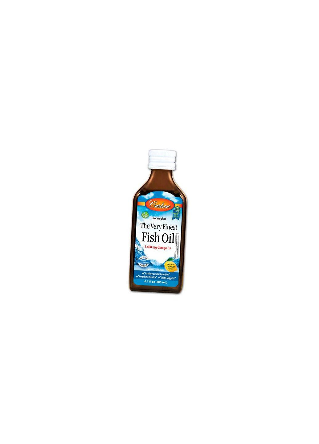 Норвежский Рыбий Жир, The Very Finest Fish Oil, 200мл Лимон (67353021) Carlson Labs (322727735)