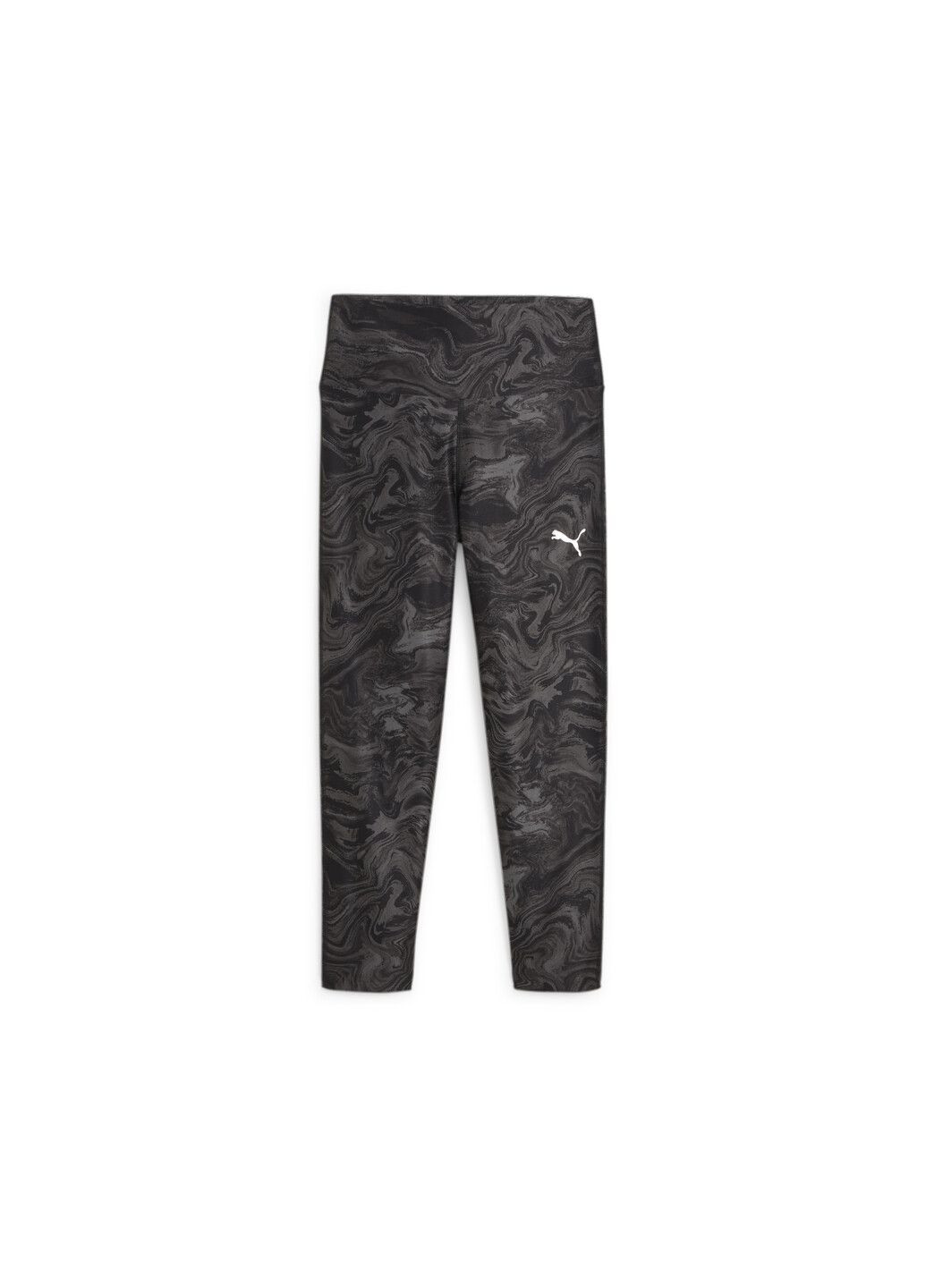 Черные демисезонные детские леггинсы ess+ marbleized youth 7/8 leggings Puma