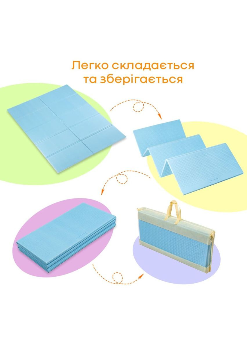 Детский складной термоковрик однотонный 2000*1500*10мм Голубой (297) SW-00001190 No Brand (328578355)