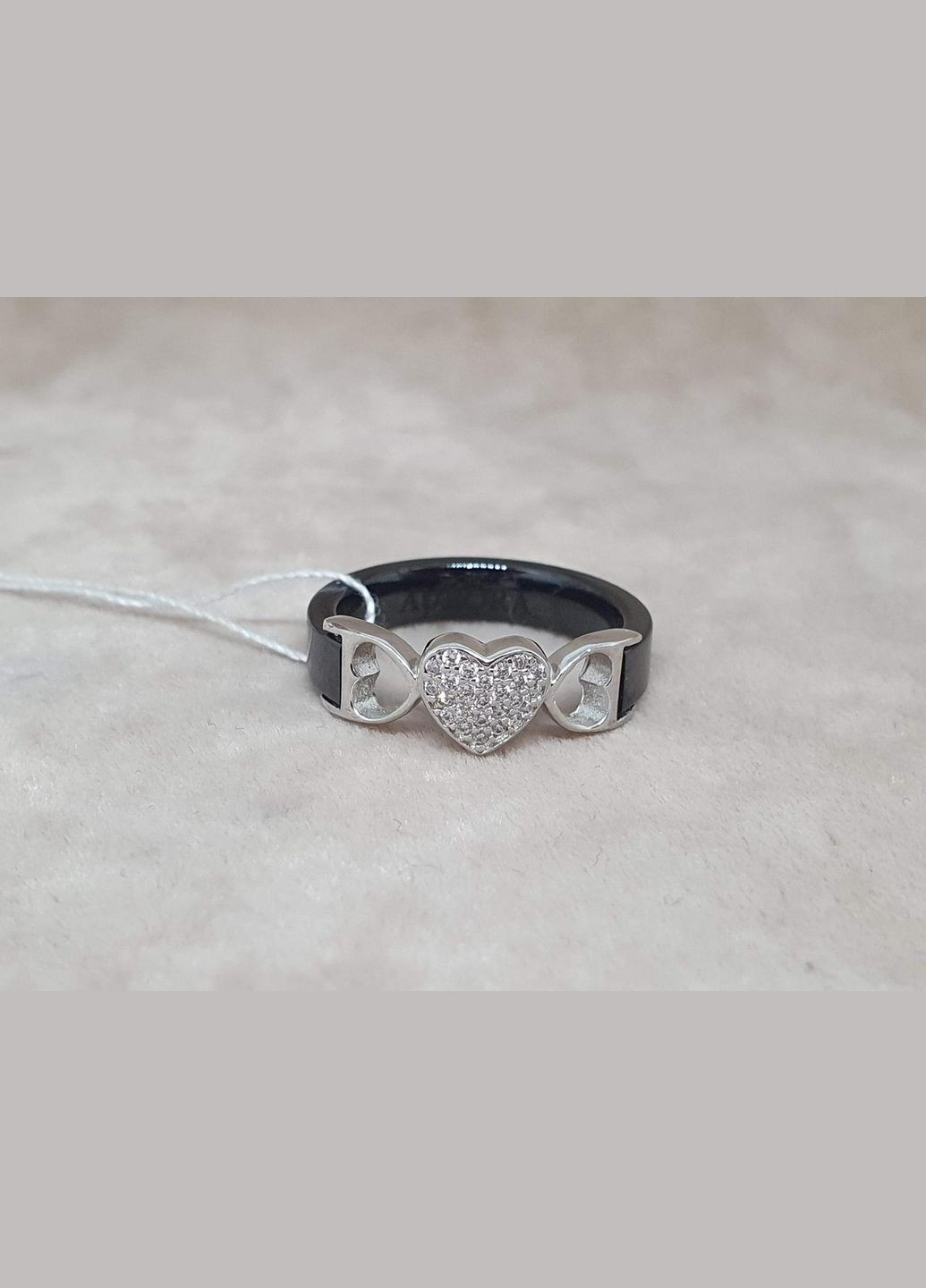 Срібне кільце з керамікою і фіанітами. С1101Ч Aurora (315884149)